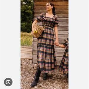 Ivy City Co Gracie plaid flannel maxi dress Size Small